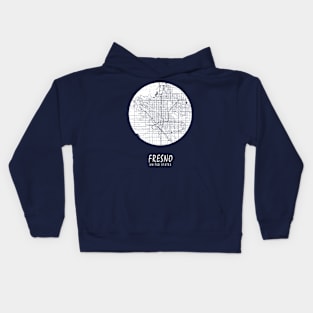 Fresno, California, USA City Map - Full Moon Kids Hoodie